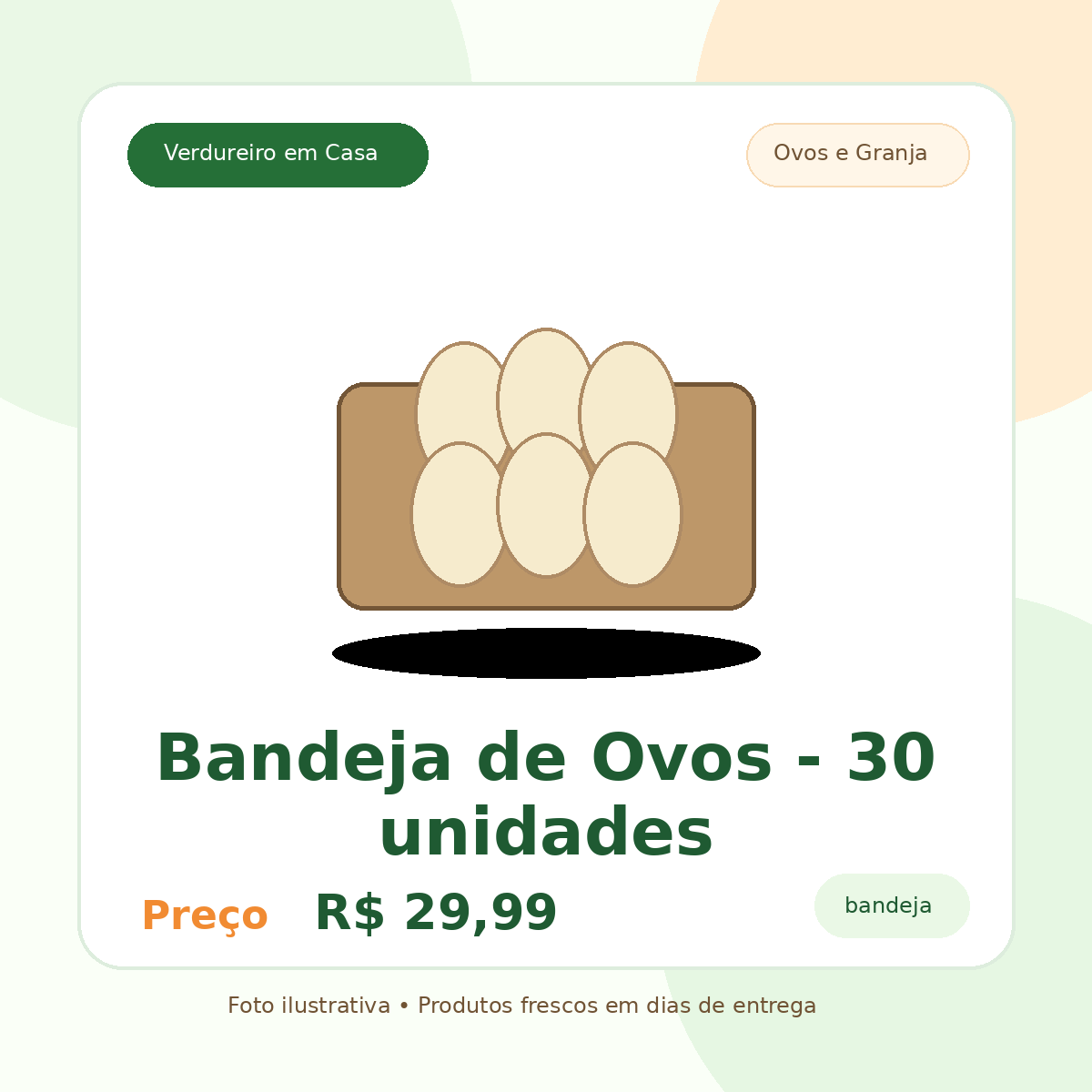 Bandeja de Ovos - 30 unidades